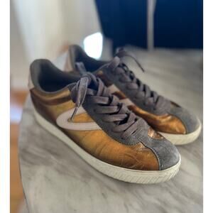 Tretorn Callie Olive Green & Pink Bronze Iridescent Sneaker